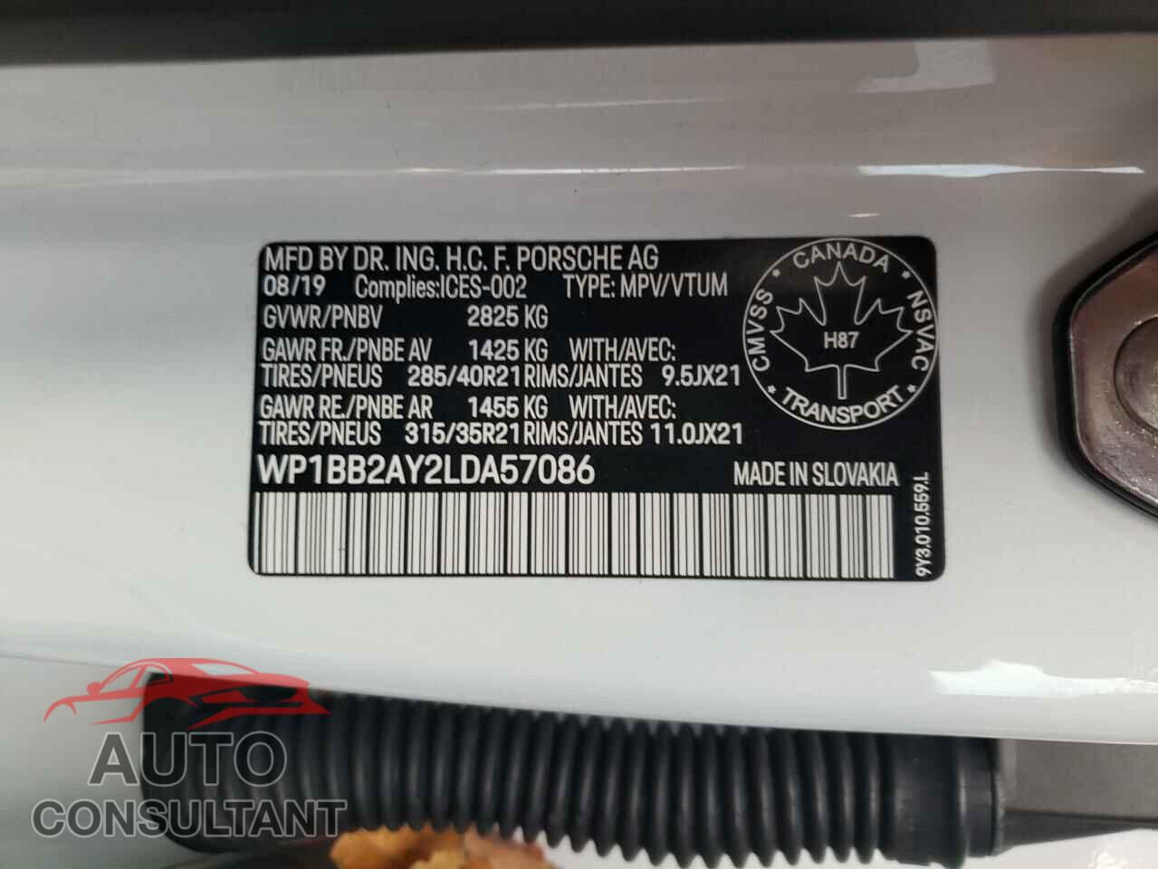 PORSCHE CAYENNE 2020 - WP1BB2AY2LDA57086