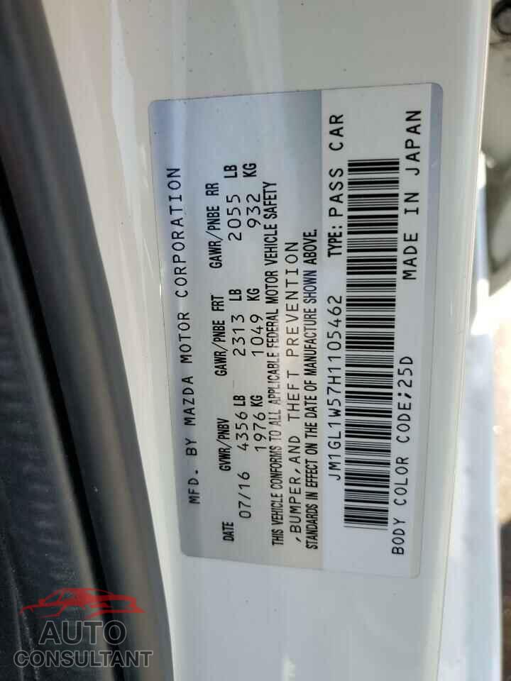 MAZDA 6 2017 - JM1GL1W57H1105462