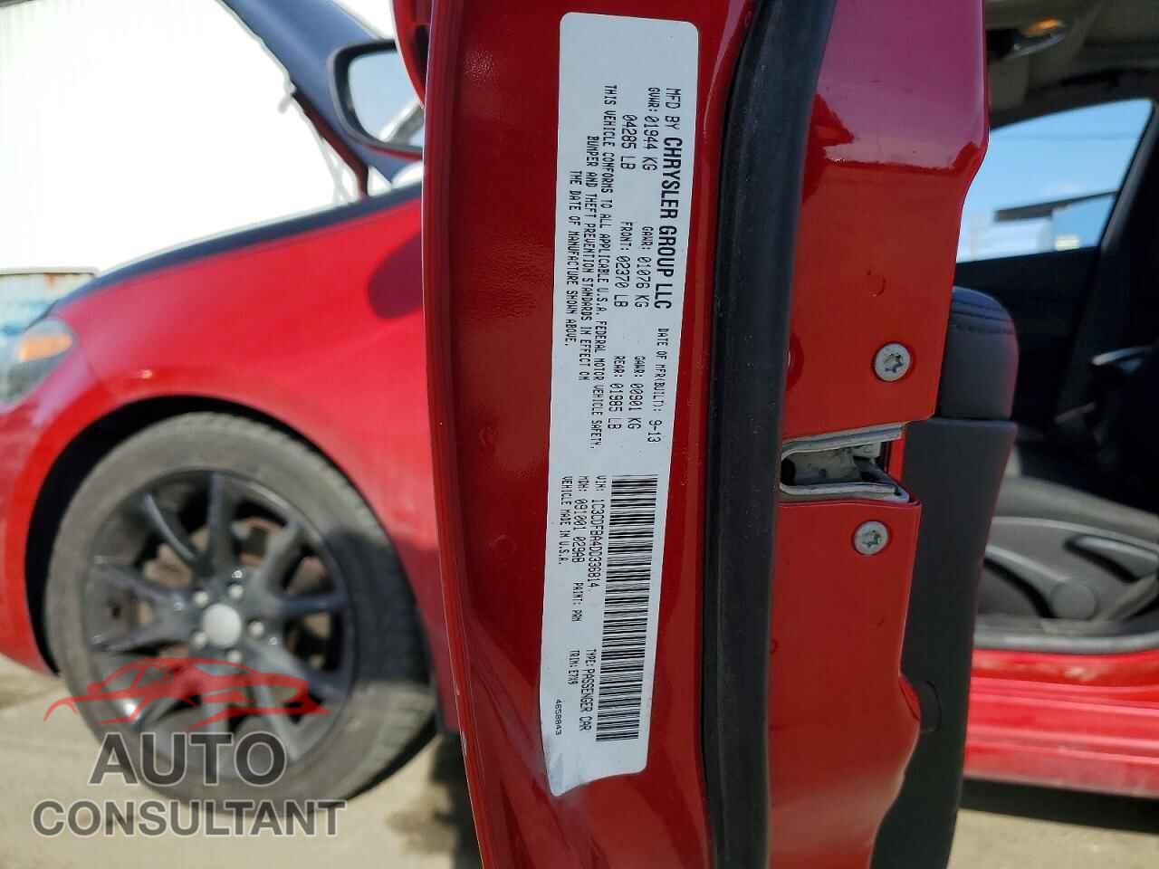 DODGE DART 2013 - 1C3DCFBA4DD336814