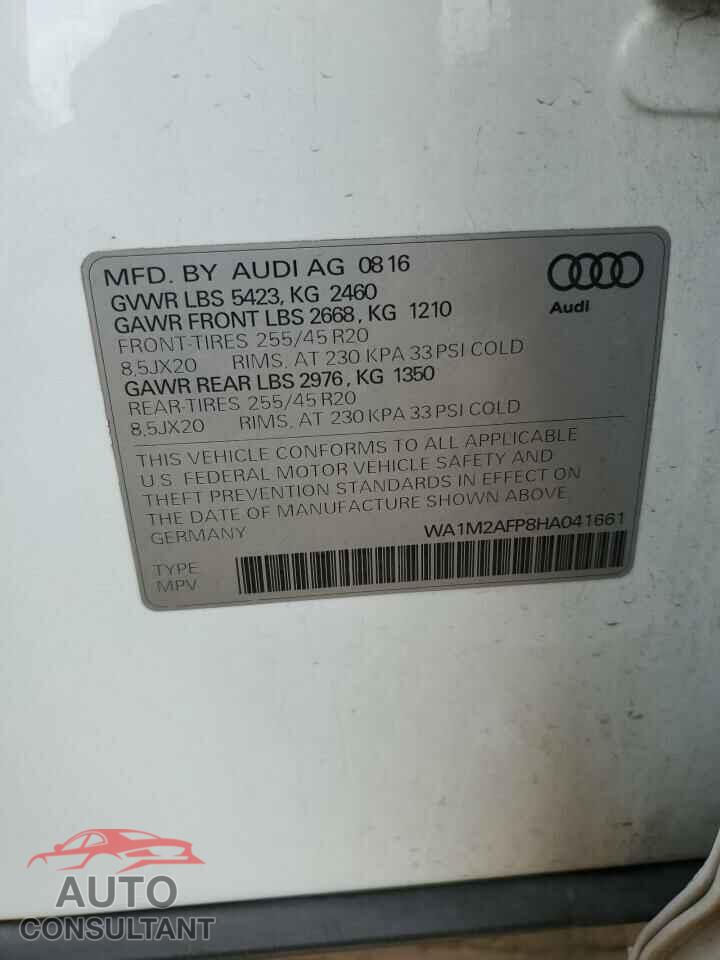 AUDI Q5 2017 - WA1M2AFP8HA041661