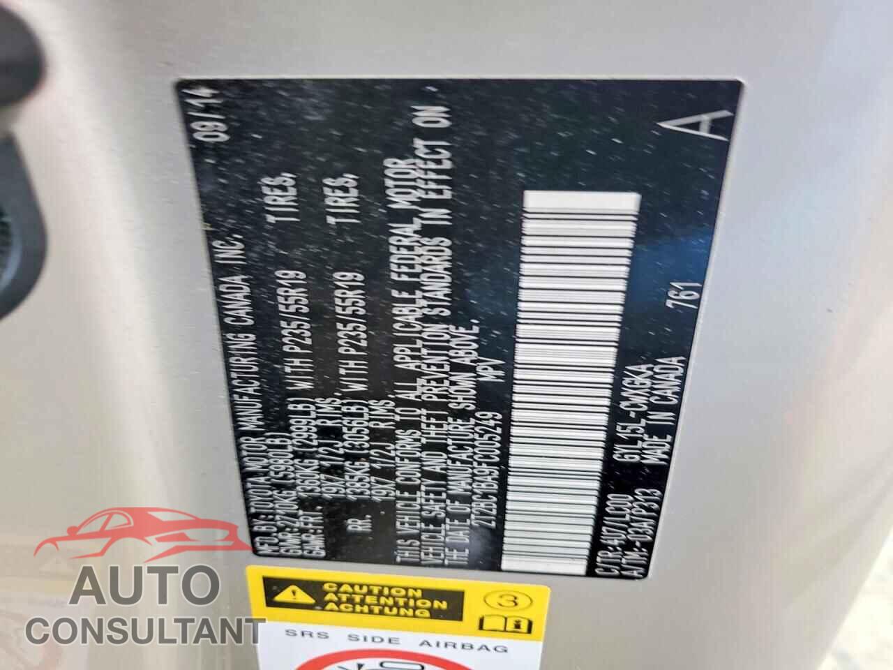 LEXUS RX450 2015 - 2T2BC1BA9FC005249