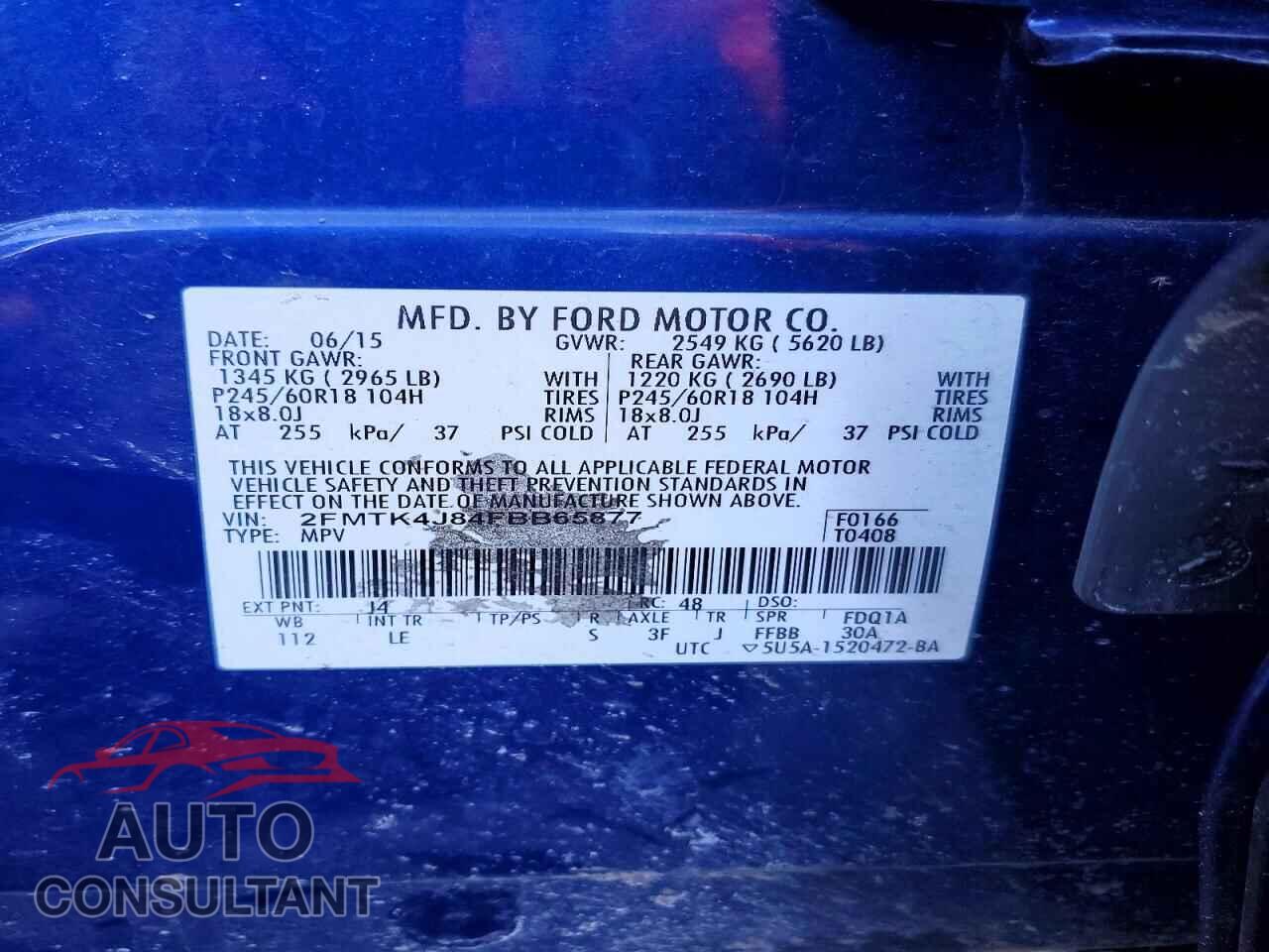 FORD EDGE 2015 - 2FMTK4J84FBB65877
