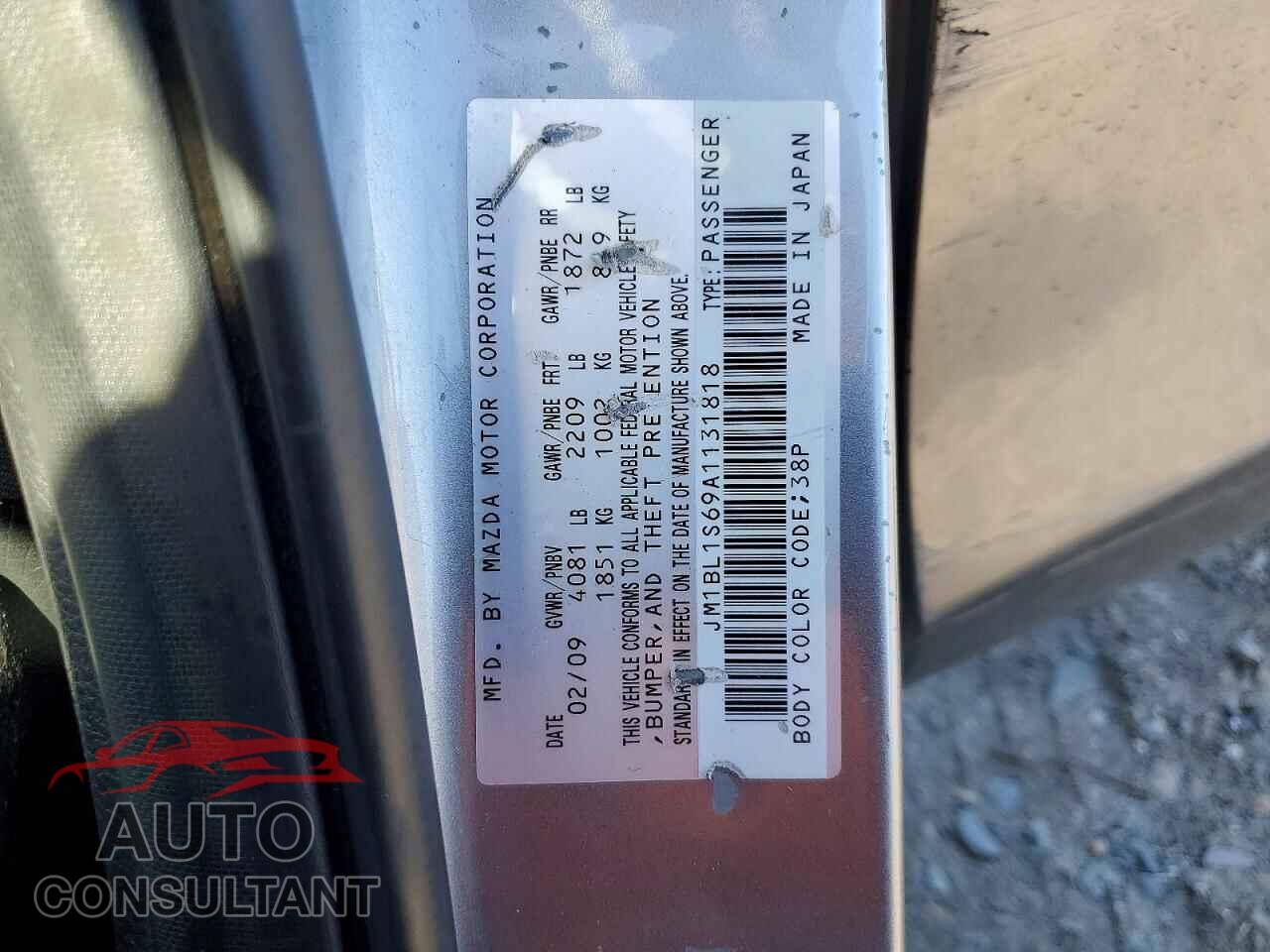 MAZDA 3 2010 - JM1BL1S69A1131818