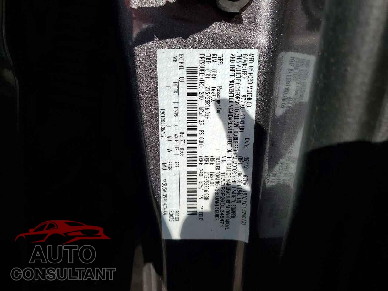 FORD FOCUS 2013 - 1FADP3F26DL345471