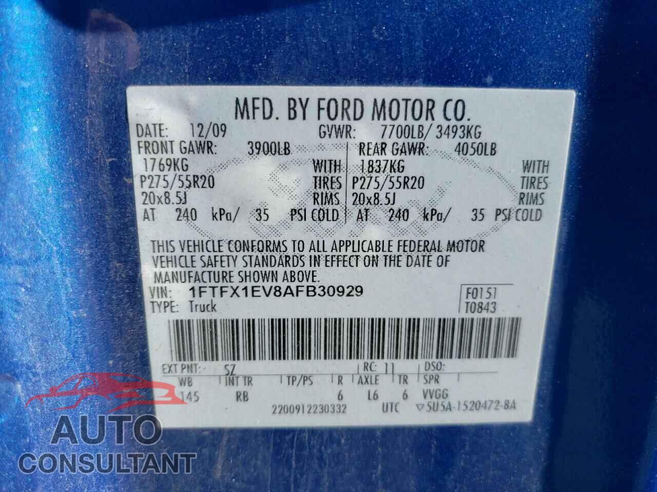 FORD F-150 2010 - 1FTFX1EV8AFB30929