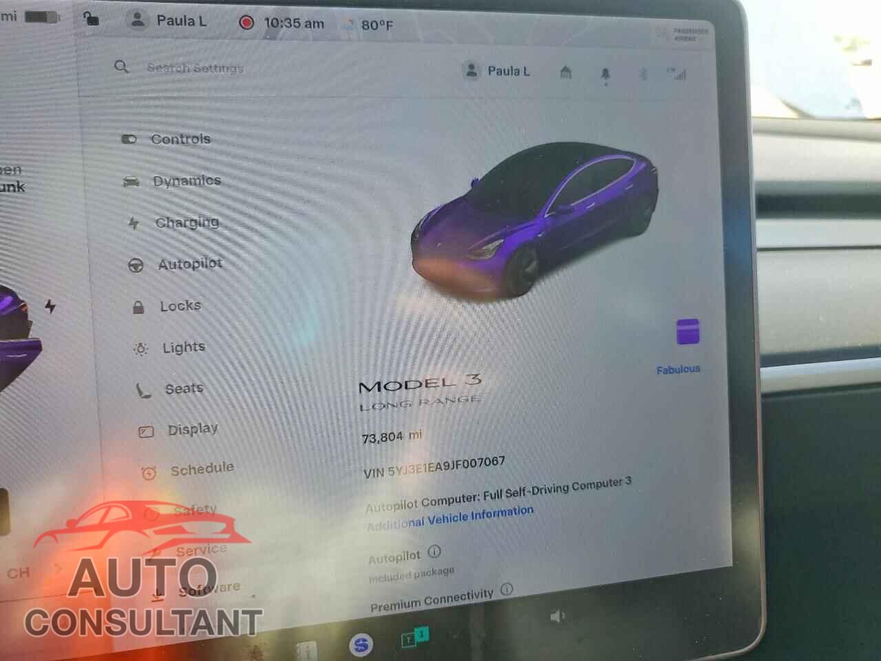 TESLA MODEL 3 2018 - 5YJ3E1EA9JF007067