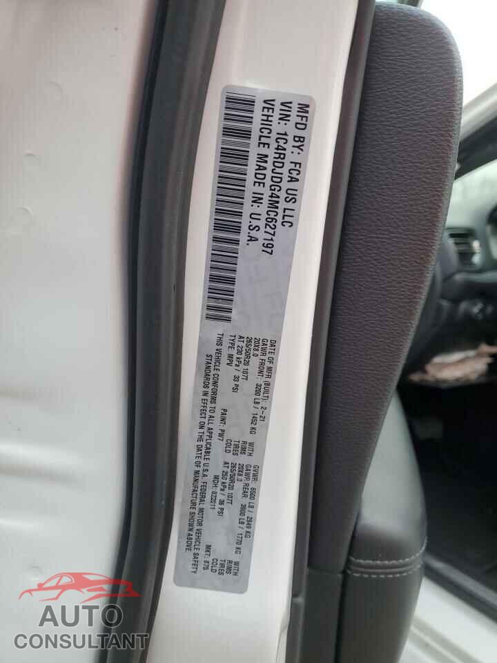 DODGE DURANGO 2021 - 1C4RDJDG4MC627197