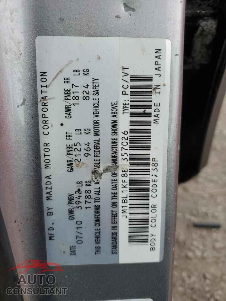 MAZDA 3 2011 - JM1BL1KF8B1357026