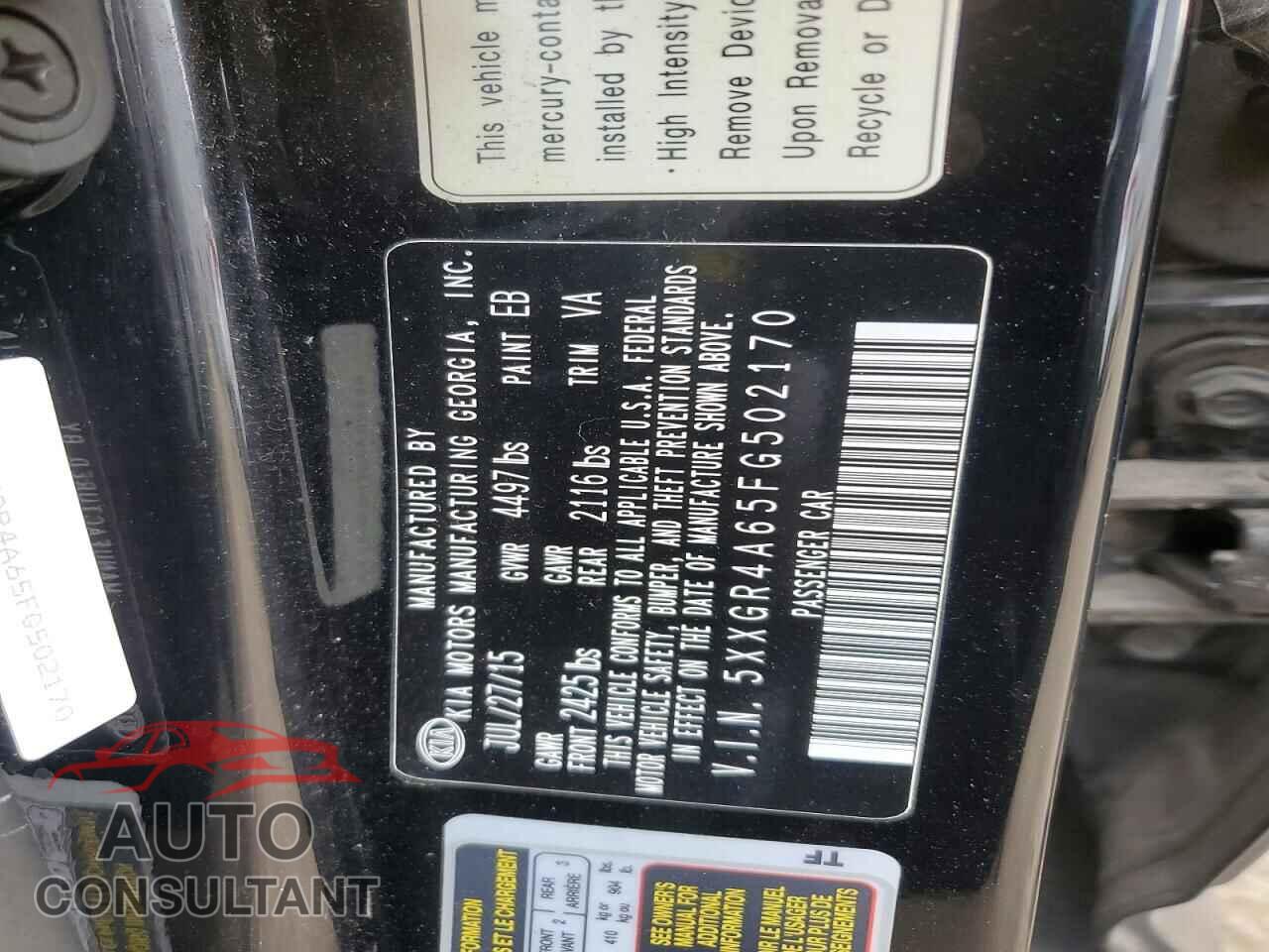 KIA OPTIMA 2015 - 5XXGR4A65FG502170