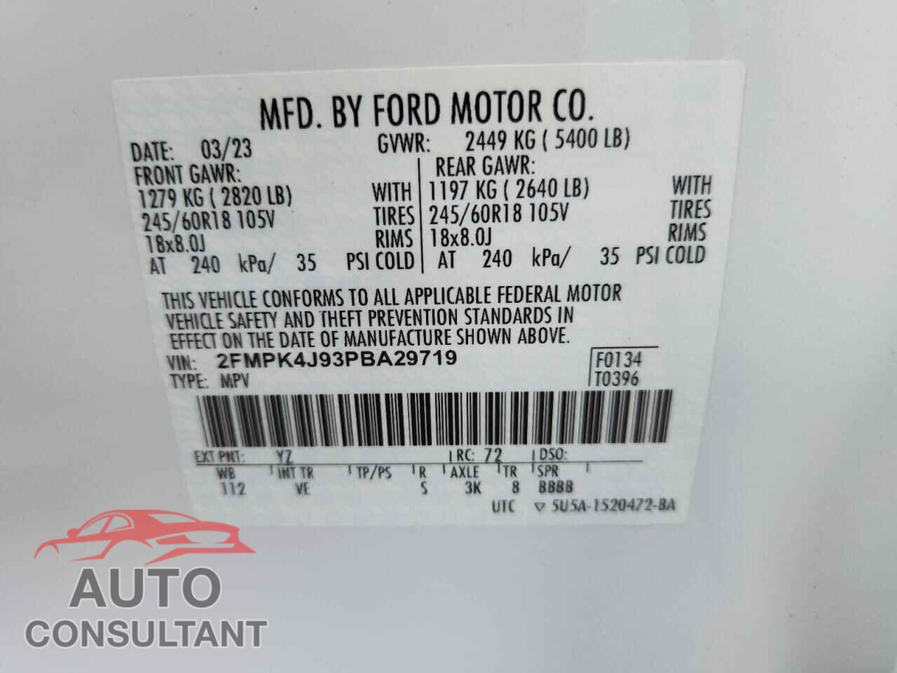 FORD EDGE 2023 - 2FMPK4J93PBA29719