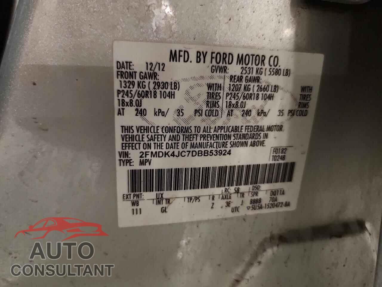 FORD EDGE 2013 - 2FMDK4JC7DBB53924
