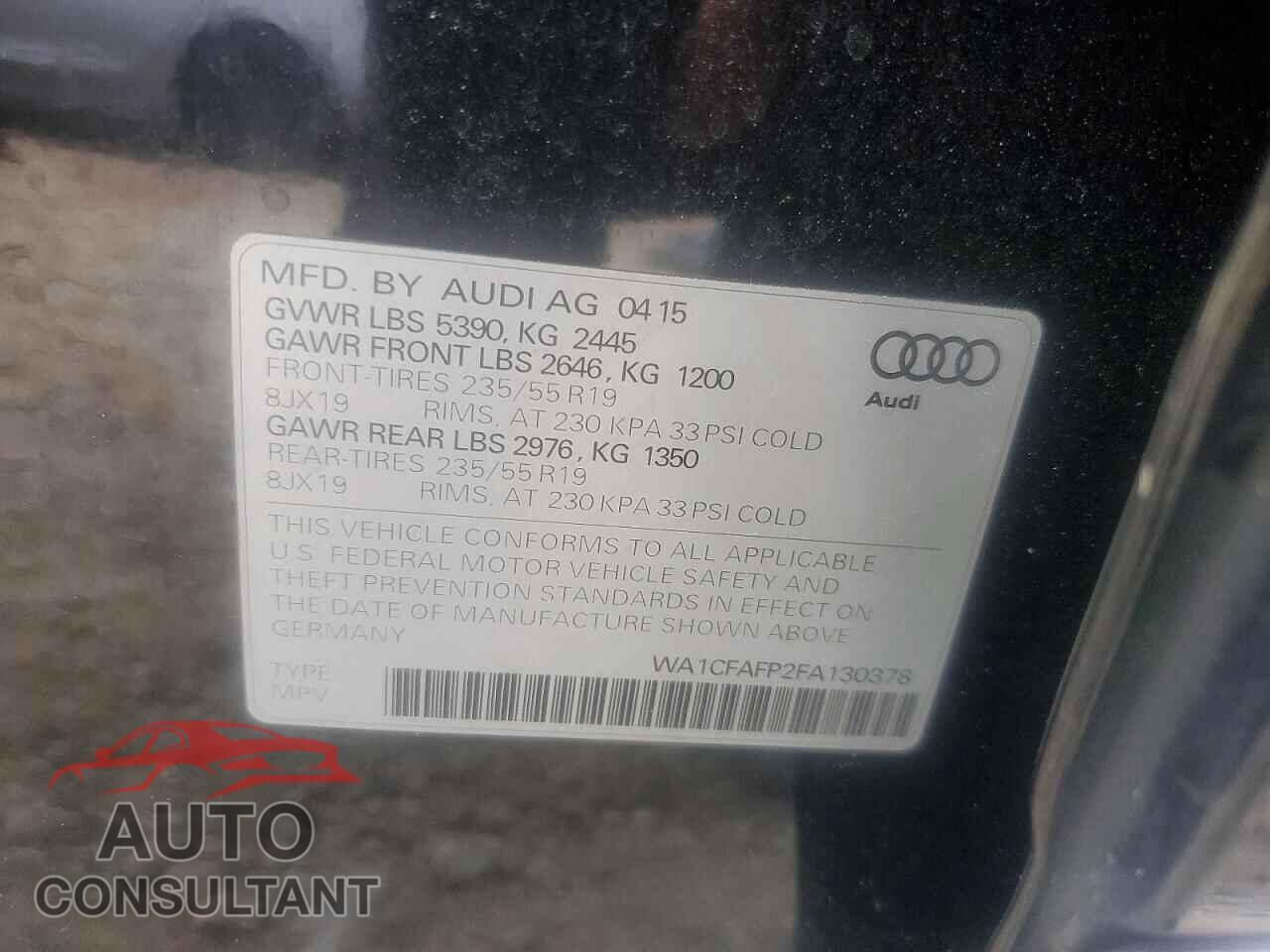 AUDI Q5 2015 - WA1CFAFP2FA130378