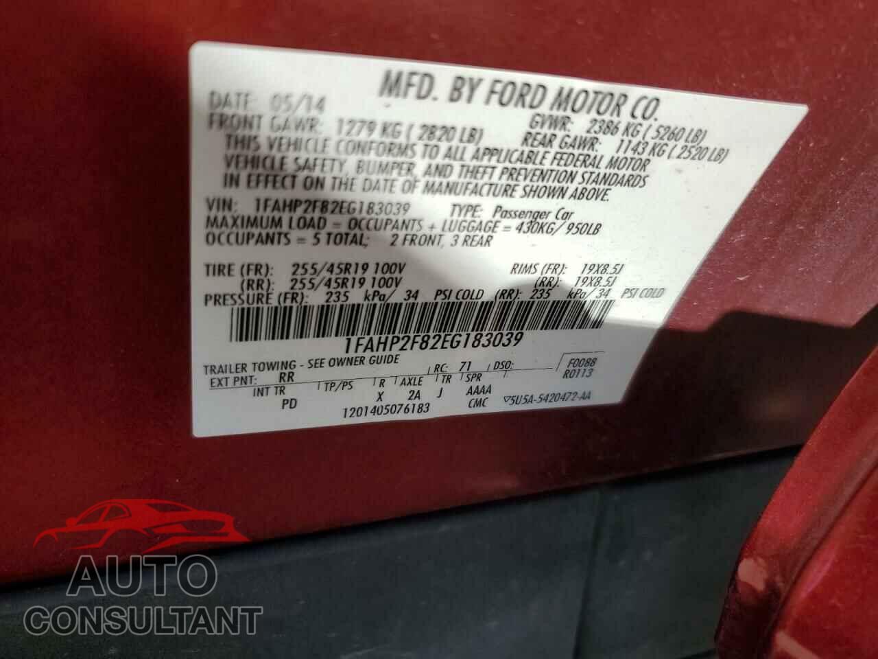 FORD TAURUS 2014 - 1FAHP2F82EG183039