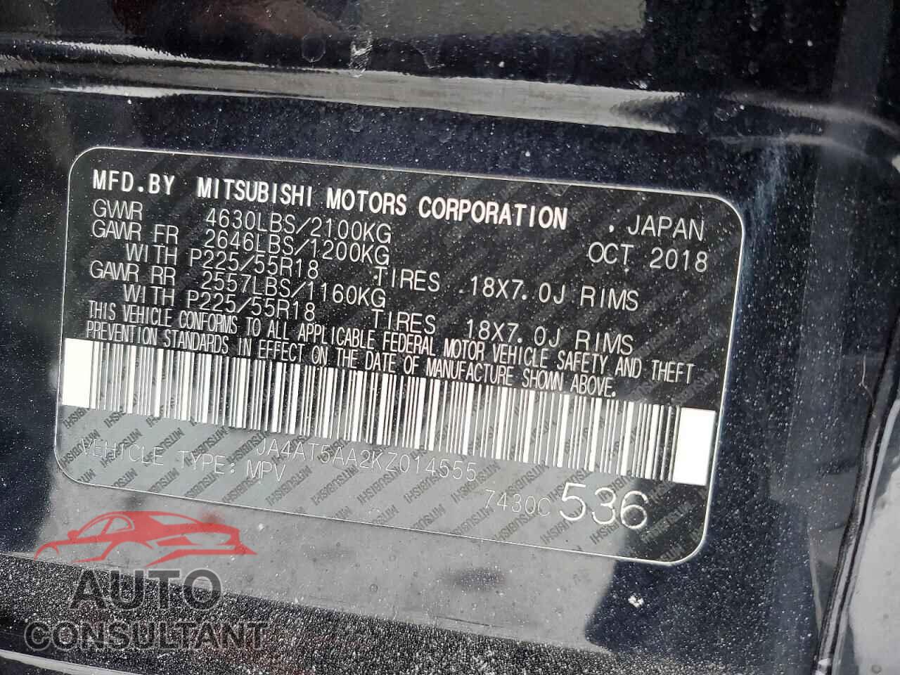 MITSUBISHI ECLIPSE 2019 - JA4AT5AA2KZ014555