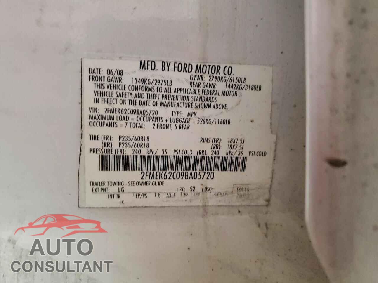 FORD FLEX 2009 - 2FMEK62C09BA05720