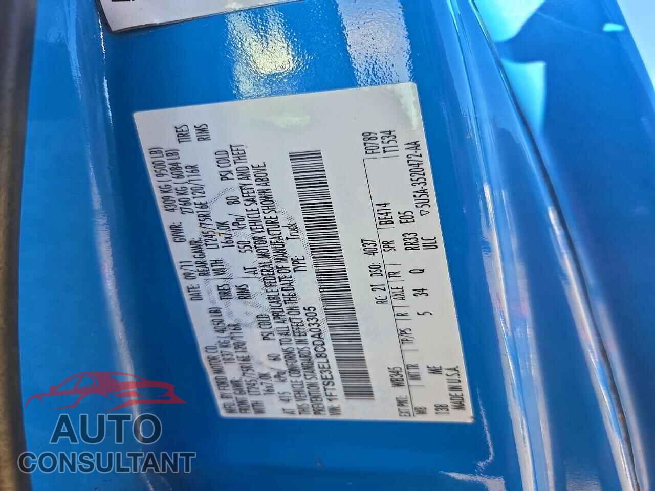 FORD ECONOLINE 2012 - 1FTSE3EL8CDA03305
