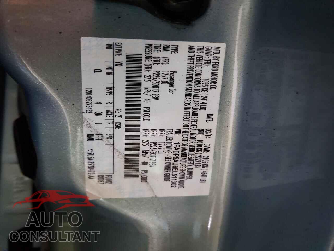 FORD CMAX 2014 - 1FADP5AU6EL511302