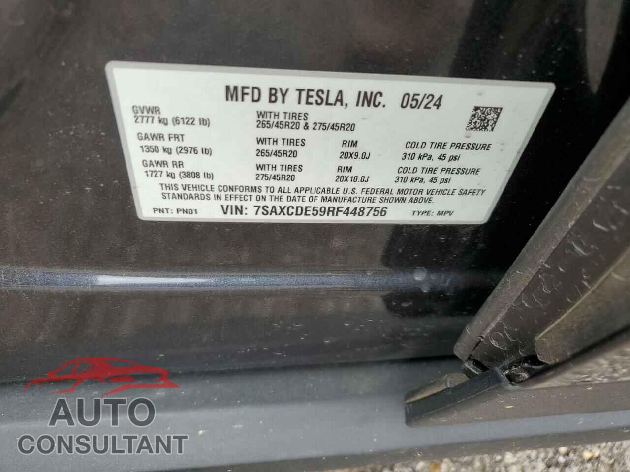 TESLA MODEL X 2024 - 7SAXCDE59RF448756