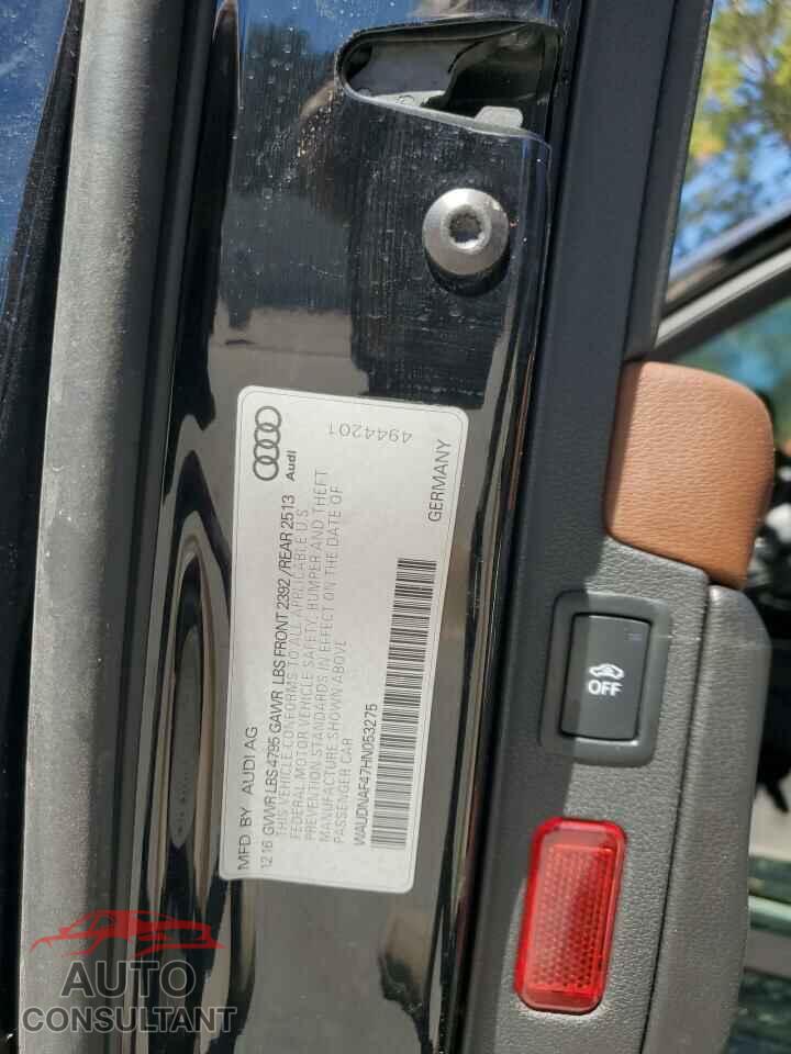 AUDI A4 2017 - WAUDNAF47HN053275