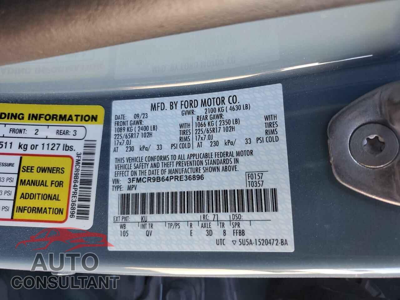 FORD BRONCO 2023 - 3FMCR9B64PRE36896