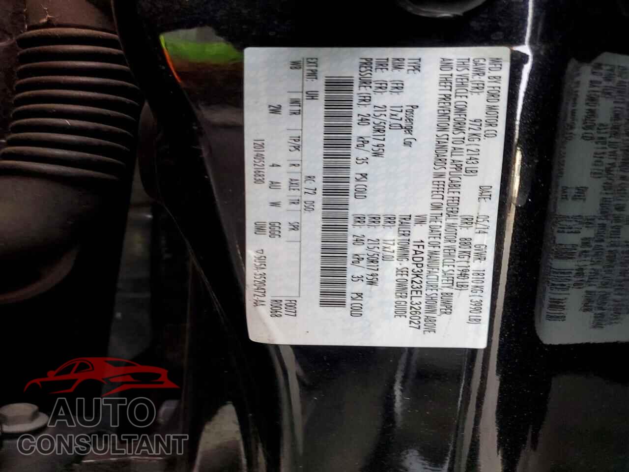 FORD FOCUS 2014 - 1FADP3K23EL326027