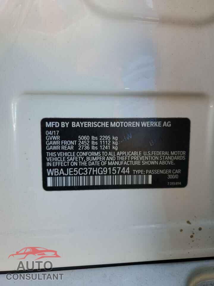 BMW 5 SERIES 2017 - WBAJE5C37HG915744