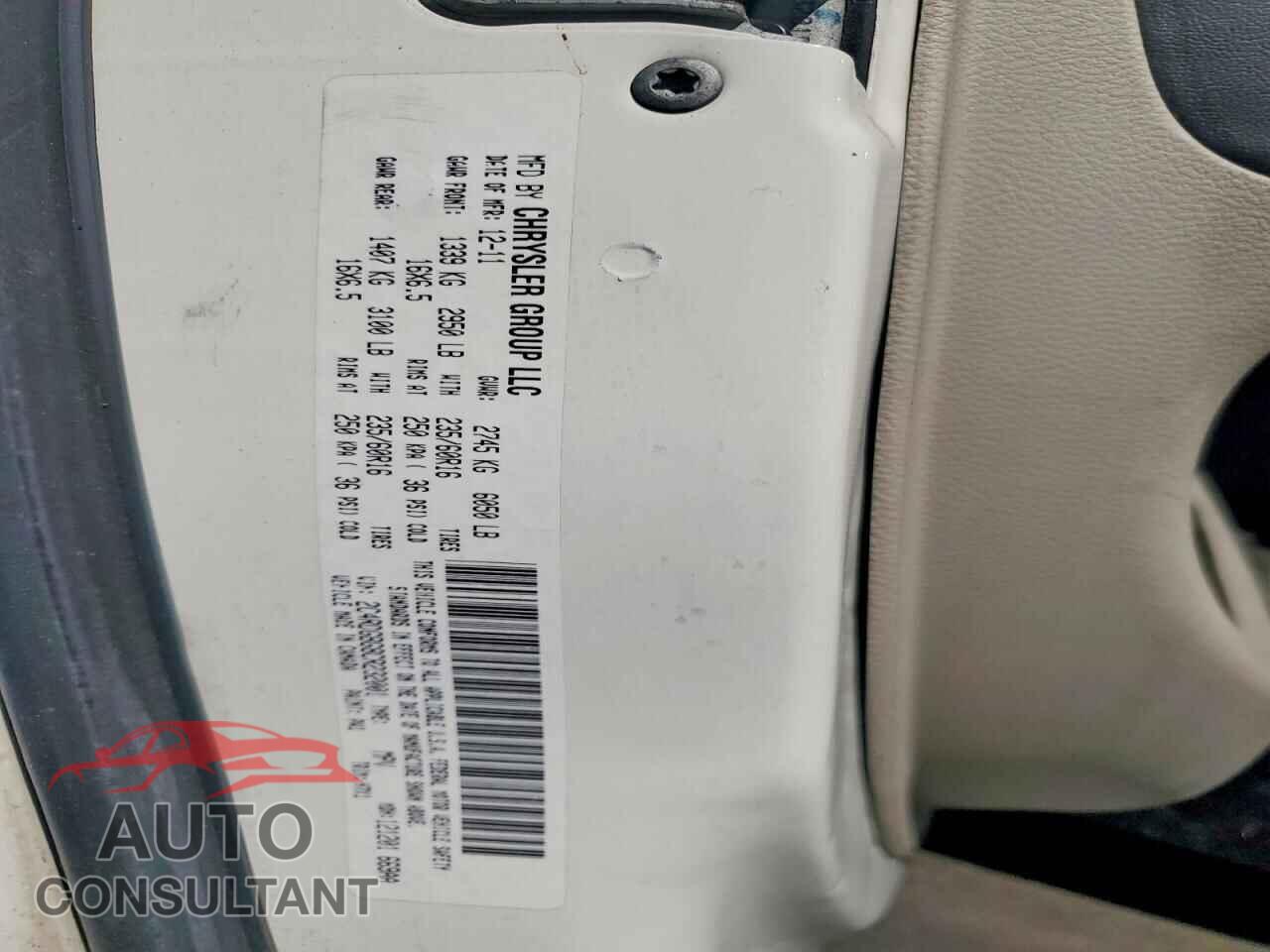 DODGE CARAVAN 2012 - 2C4RDGBG8CR232001