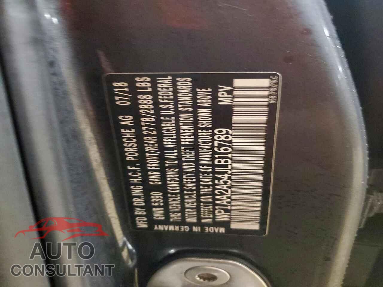 PORSCHE MACAN 2018 - WP1AA2A54JLB16789