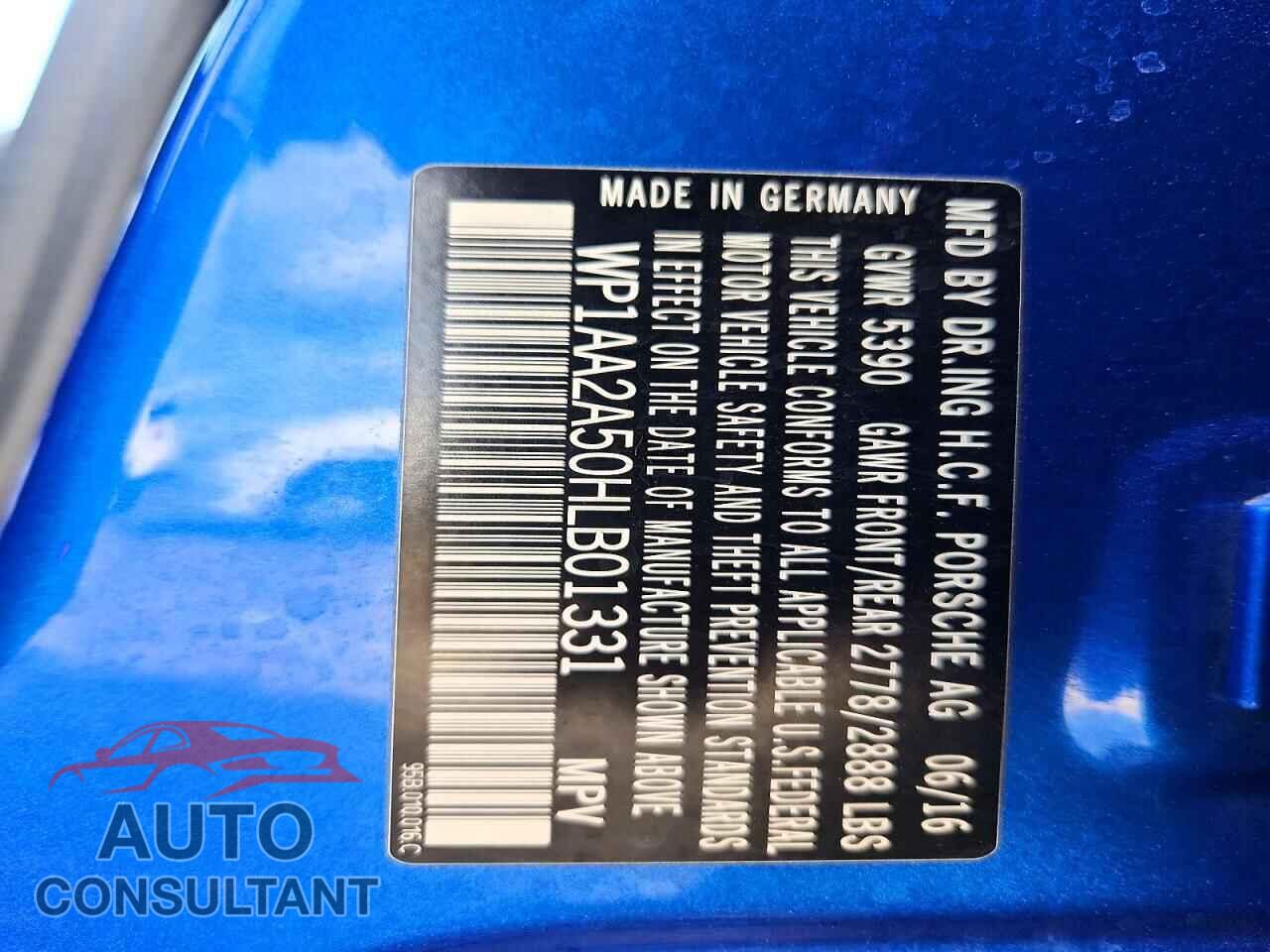 PORSCHE MACAN 2017 - WP1AA2A50HLB01331
