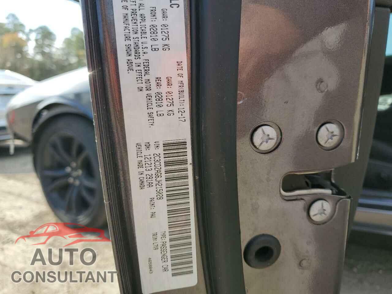 DODGE CHALLENGER 2018 - 2C3CDZAG6JH215028