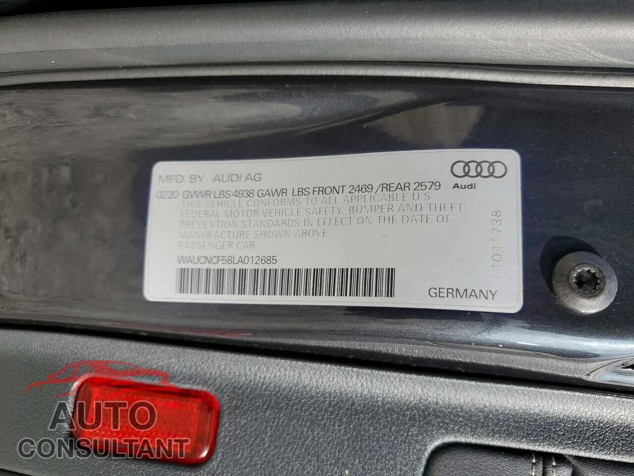AUDI A5 2020 - WAUCNCF58LA012685