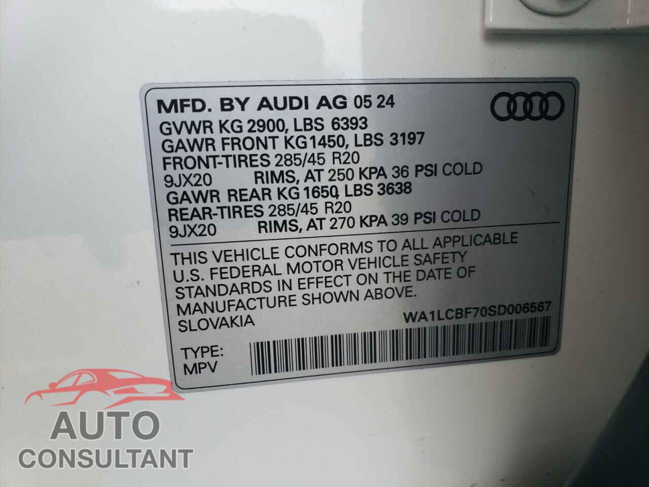 AUDI Q7 2025 - WA1LCBF70SD006567