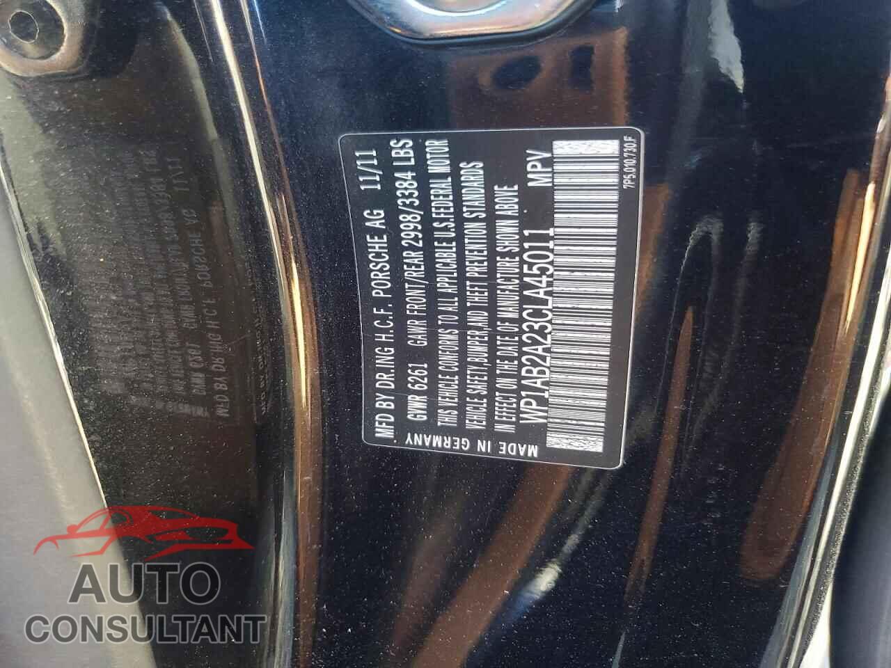 PORSCHE CAYENNE 2012 - WP1AB2A23CLA45011