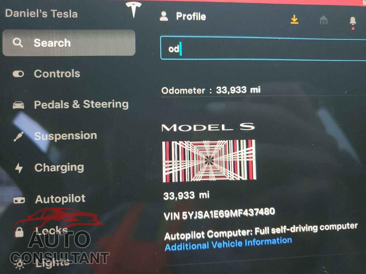 TESLA MODEL S 2021 - 5YJSA1E69MF437480