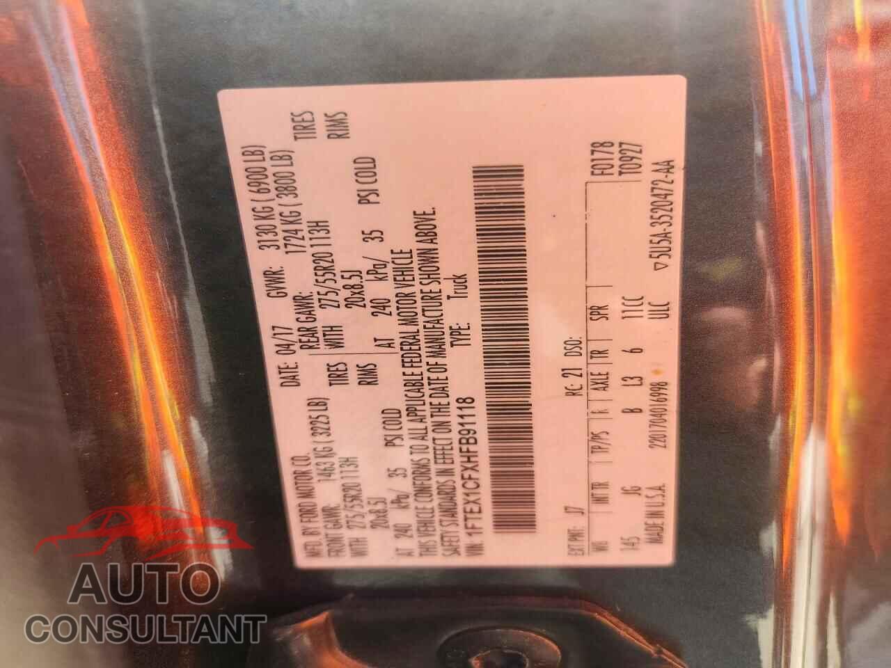 FORD F150 2017 - 1FTEX1CFXHFB91118