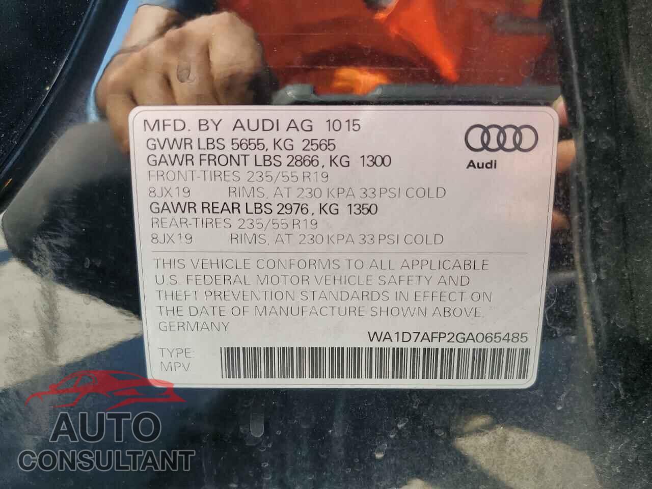 AUDI Q5 2016 - WA1D7AFP2GA065485