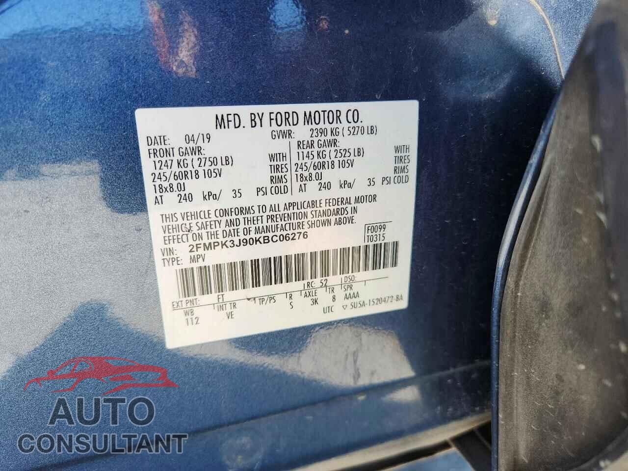 FORD EDGE 2019 - 2FMPK3J90KBC06276