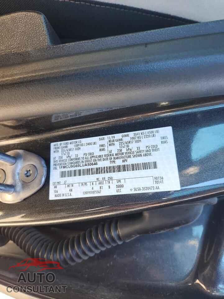 FORD ESCAPE 2020 - 1FMCU9G69LUA50646