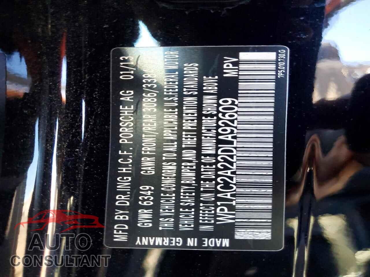 PORSCHE CAYENNE 2013 - WP1AC2A22DLA92609