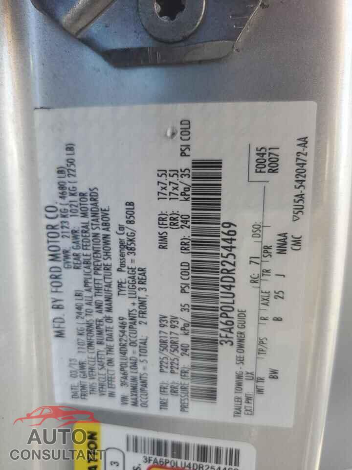 FORD FUSION 2013 - 3FA6P0LU4DR254469