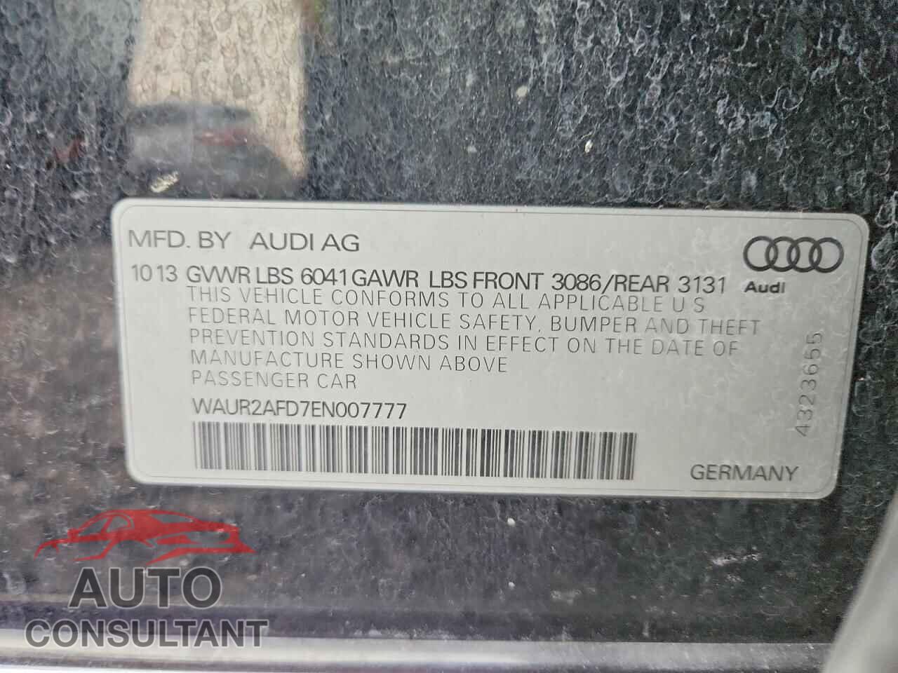 AUDI A8 2014 - WAUR2AFD7EN007777