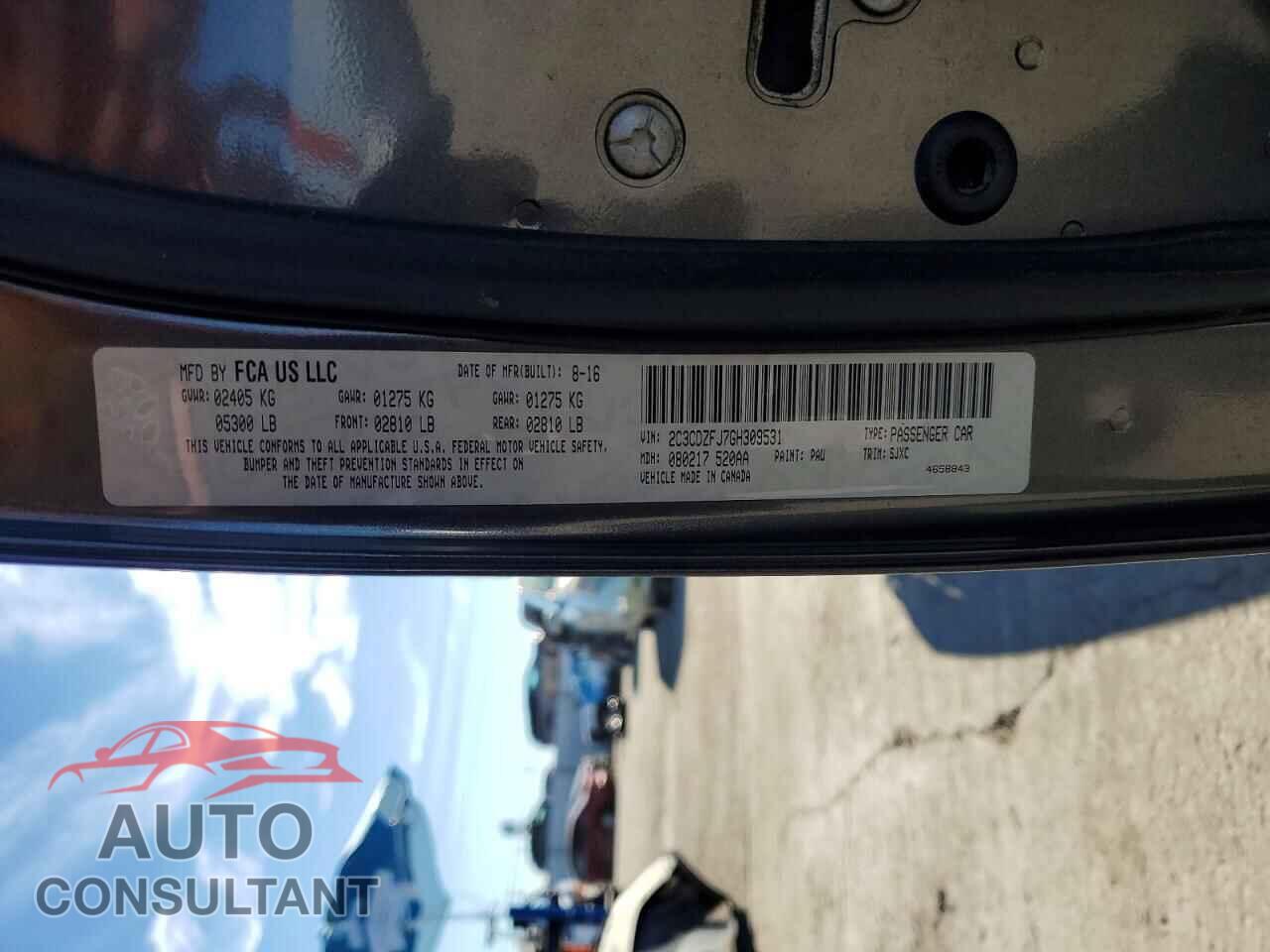 DODGE CHALLENGER 2016 - 2C3CDZFJ7GH309531