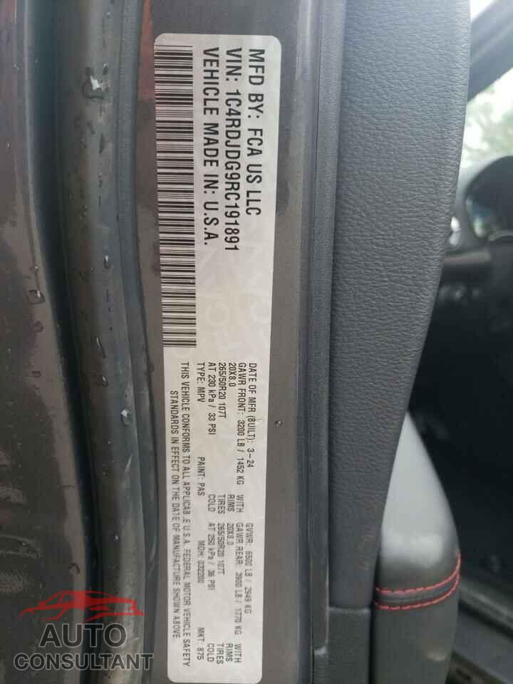 DODGE DURANGO 2024 - 1C4RDJDG9RC191891