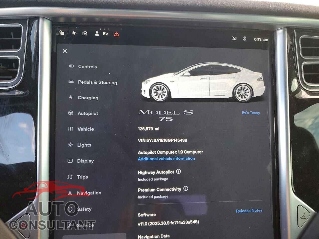 TESLA MODEL S 2016 - 5YJSA1E16GF145438