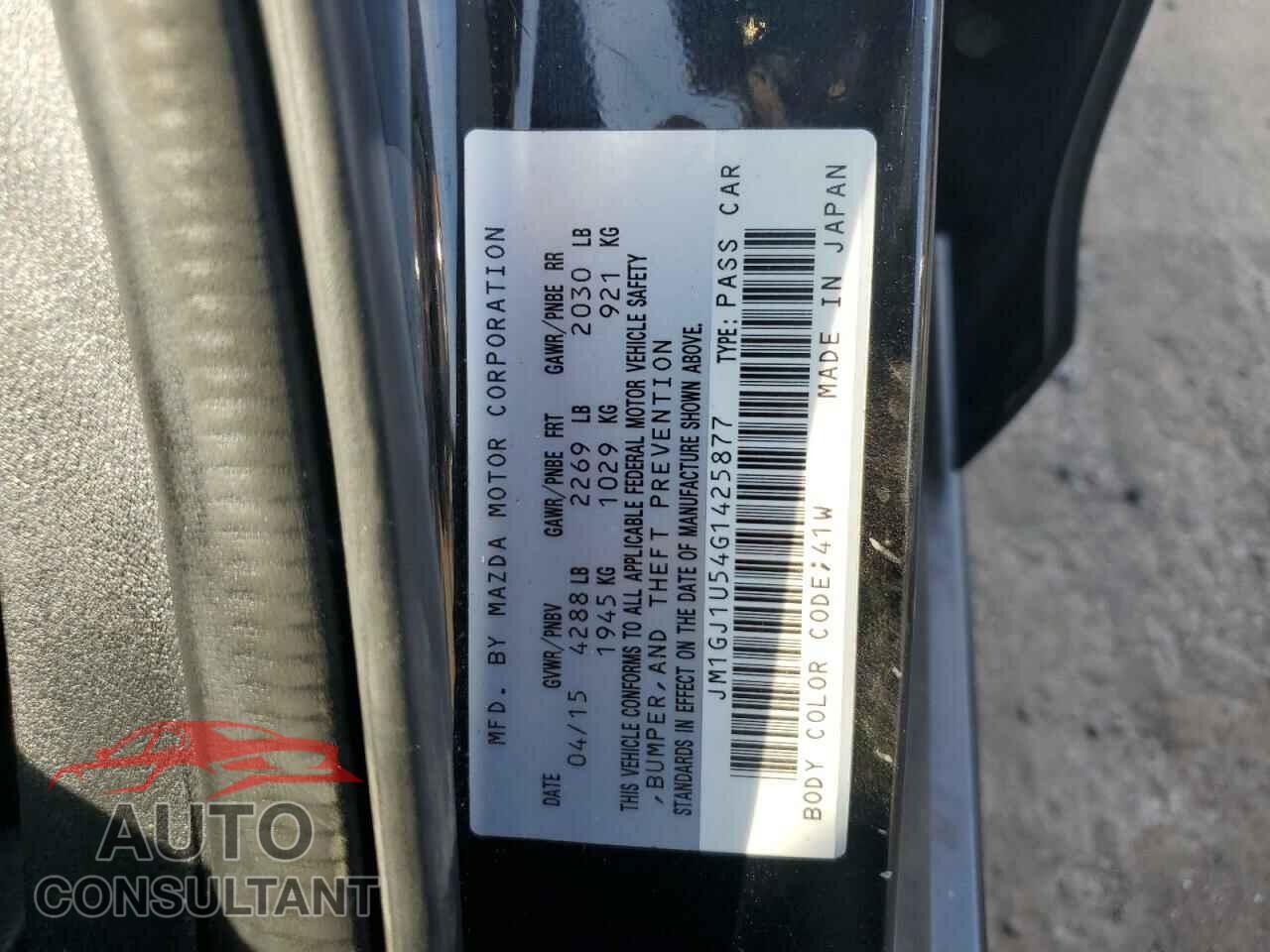 MAZDA 6 2016 - JM1GJ1U54G1425877
