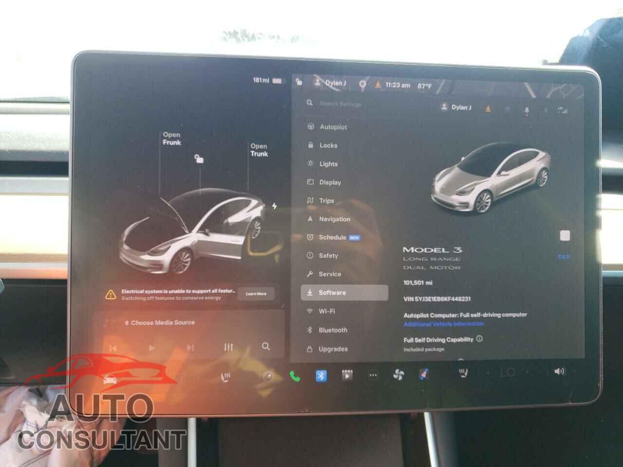 TESLA MODEL 3 2019 - 5YJ3E1EB6KF448231