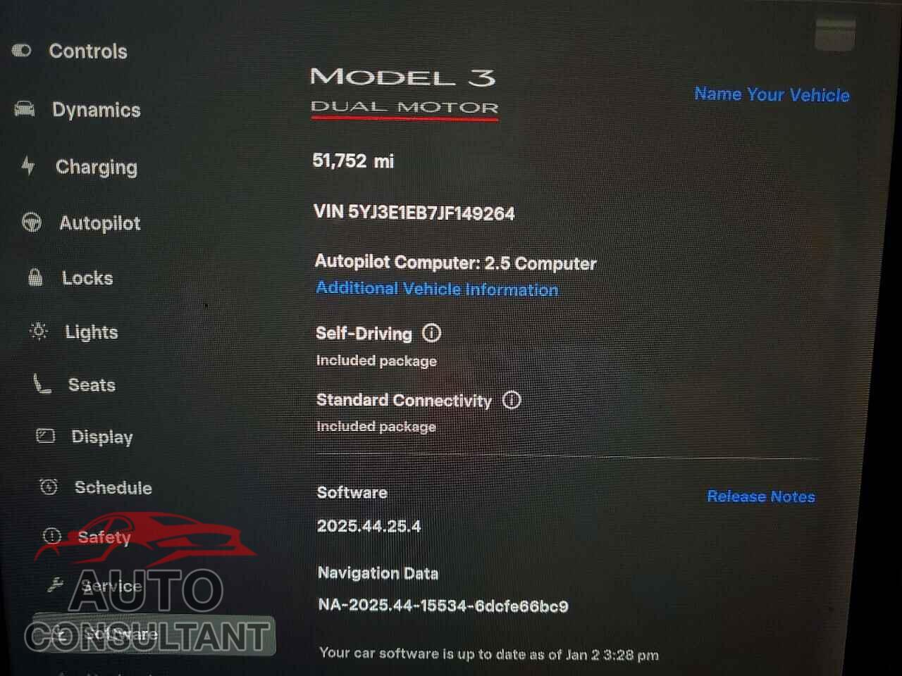 TESLA MODEL 3 2018 - 5YJ3E1EB7JF149264