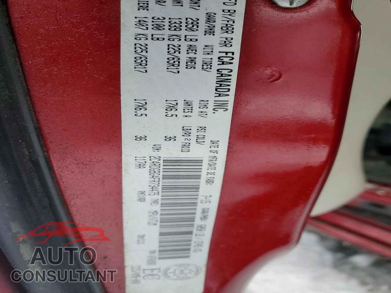 DODGE CARAVAN 2015 - 2C4RDGBG4FR734475