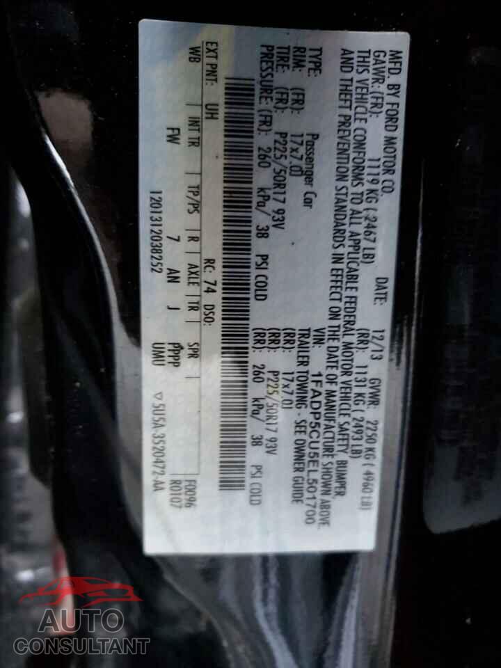 FORD CMAX 2014 - 1FADP5CU5EL501700