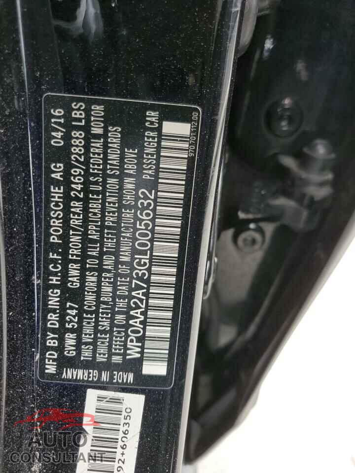PORSCHE PANAMERA 2016 - WP0AA2A73GL005632